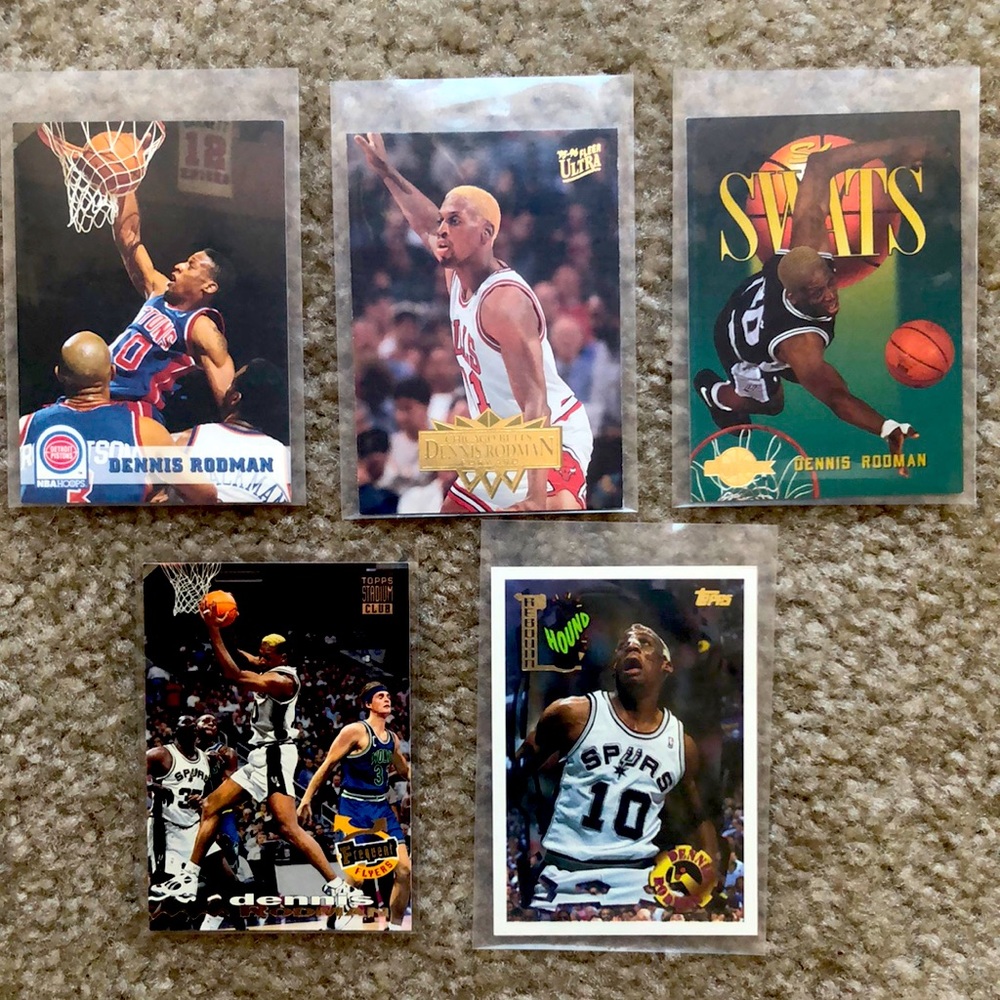 Dennis Rodman Basketball Card Lot